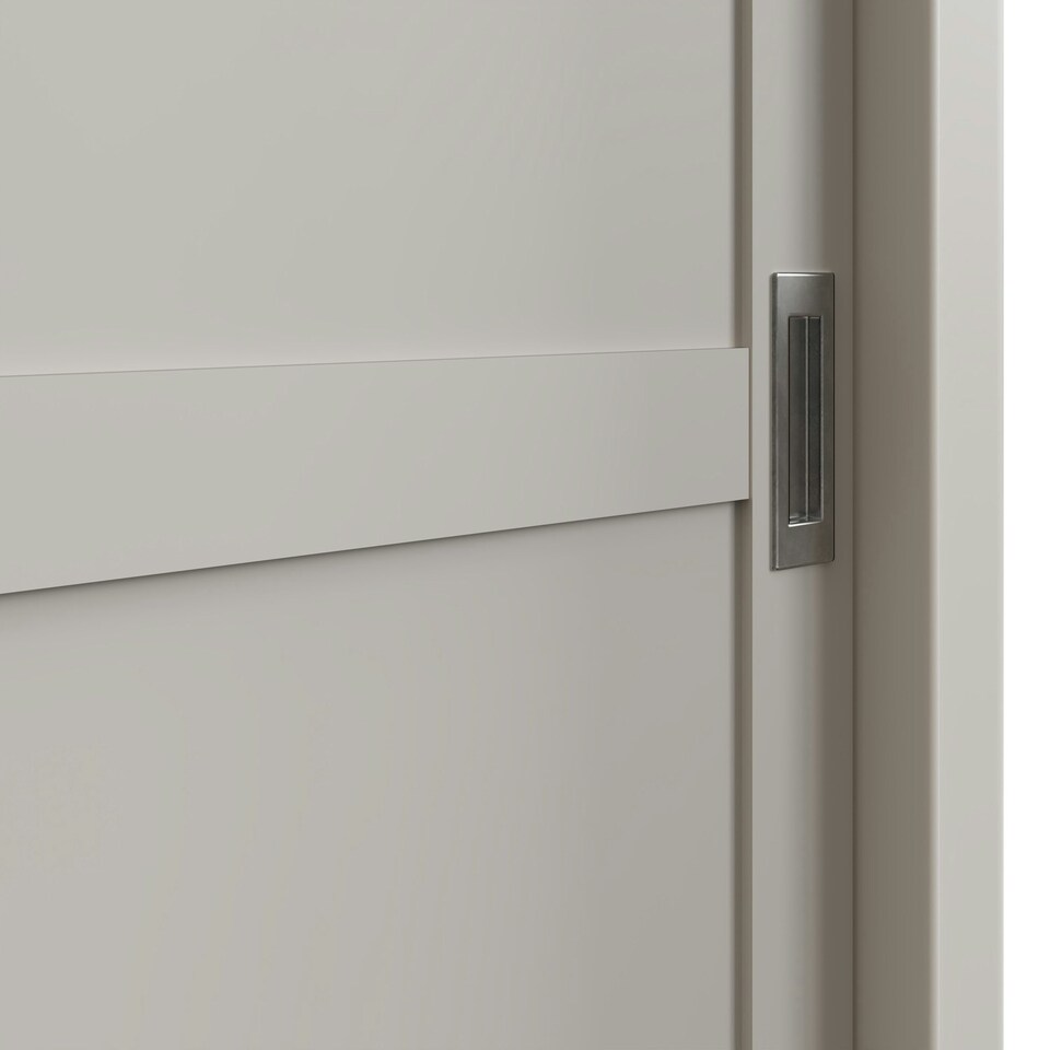 image 1 of Faire 150cm Sliding Combination Wardrobe in Dove Grey with Oak Top Grey