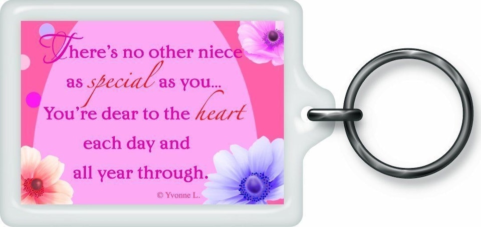 image 1 of Special Niece Sentimental Keyring - Birthday Christmas Gift