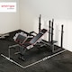 image 5 of SPORTNOW Weight Bench with Two Barbell Racks, Preacher Curl Bench
