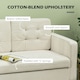 image 4 of HOMCOM Compact Loveseat Sofa 2 Seater Sofa with Storage and Wood Legs Cream