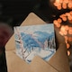 image 3 of Greeting Card Winter Hike By River Forest Snow Landscape Birthday