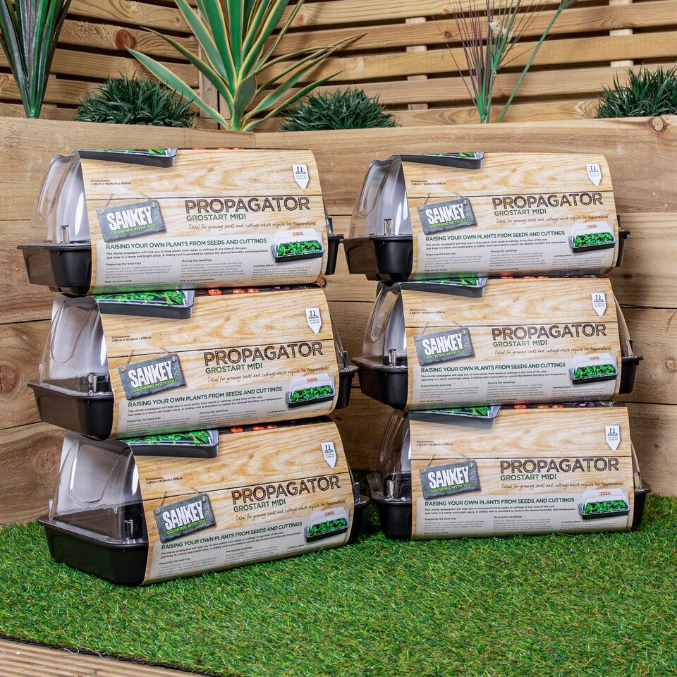 image 1 of 6 x 38cm Unheated Seed Starter Tray Grostart Midi Propagator Indoor Seedling Planter