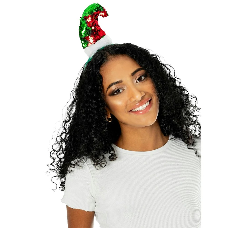 image 1 of Bristol Novelty Elf Hat Bopper Headband - Green/Red/White - One Size One Size