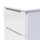 image 5 of Lucca 3 Drawer Bedside Cabinet in White Gloss & White (Ready Assembled) | White | White Gloss & White