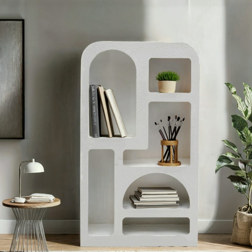 image 1 of Udaipur Tall Geometric Bookcase Brown