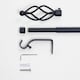 image 4 of OHS Curtain Pole Extendable 16mm Metal Finnials Twist End Rod 70-120cm | Black