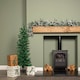 image 2 of 4ft (1.2m) Green Artificial Pencil Christmas Tree With Green Metal Stand and 168 Tips