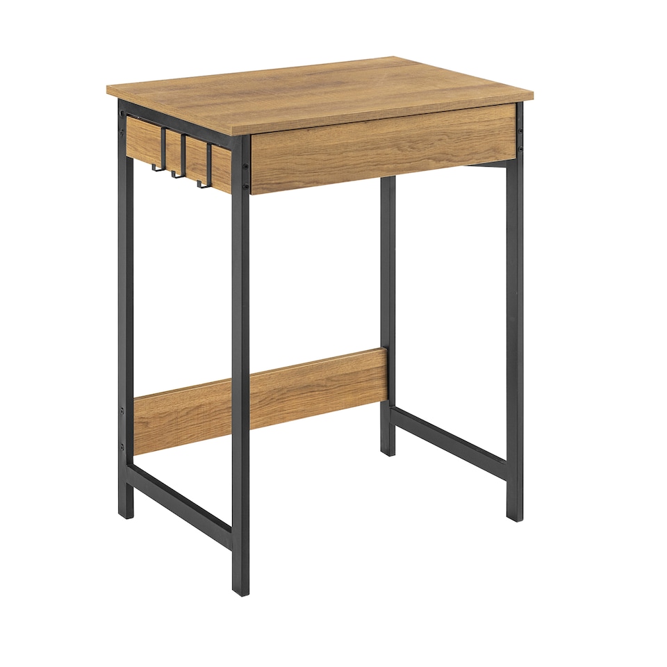 image 1 of SoBuy FWT43-N,Compact Computer Desk Study Table with Wooden Legs | Brown | Natural | 1