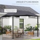 image 3 of Outsunny 3x3m Outdoor Gazebo Garden Gazebo Pavilion Sunshade Canopy Tent with Steel Frame, Grey