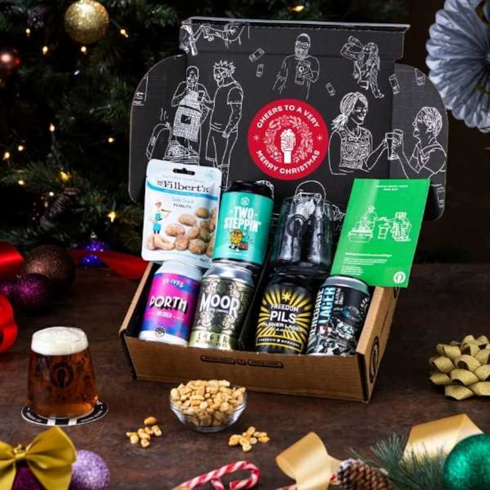 image 1 of QWERTY Beer Box Merry Christmas Craft Lager Beer Gift Hamper