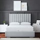 image 2 of Evangeline Divan Bed with Upholstered Headboard - Silver - Single / 3ft