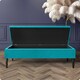 image 2 of Safar Plain 180cm Ottoman Storage Bench - Plush Velvet Shoe Bench - Teal Upholstery Footstool with Storage