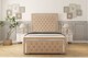 image 1 of Sloomy Sofia Chrome Pebble Plush Bed Frame With Mattress With 50" Upholstered Headboard 4'6 Double
