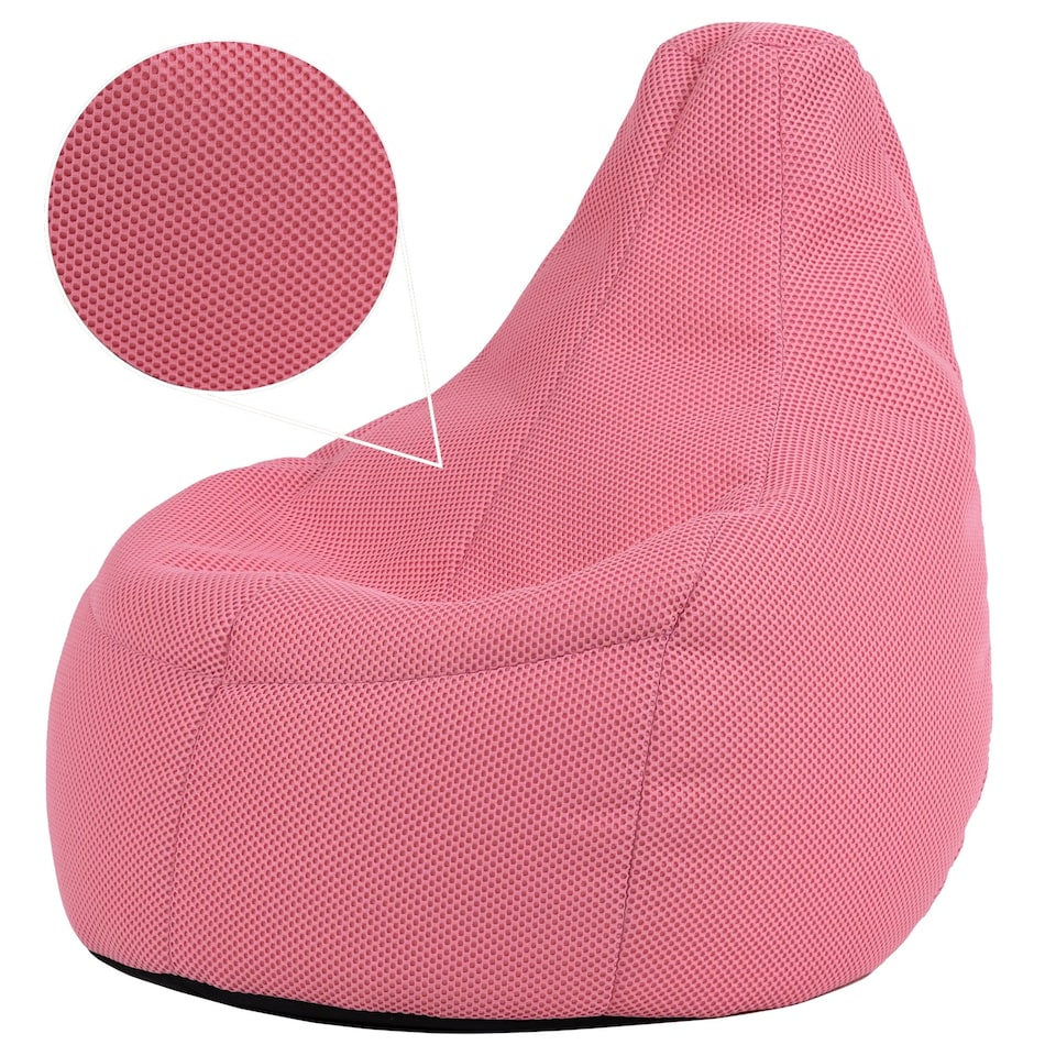 image 1 of Icon Gaming Performance Mesh XL Recliner Bean Bag, Pink