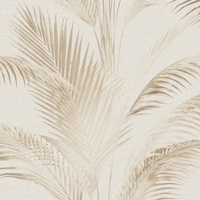 Sample of Metallic Palms Wallpaper in Cream | Cream | Cream