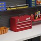 image 2 of DURHAND Lockable 3 Drawer Tool Chest with Ball Bearing Slide Drawers Red | Red | 1