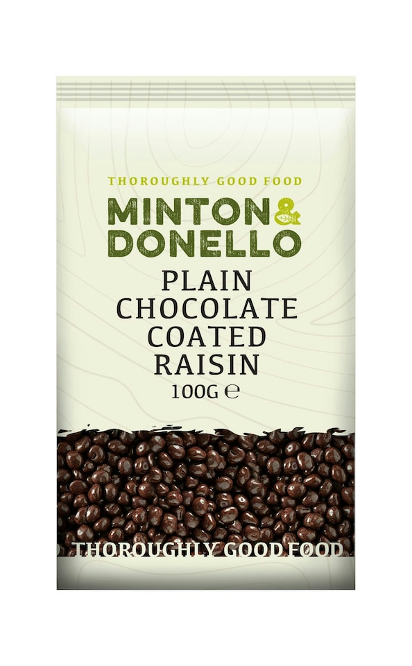 image 1 of Minton & Donello Plain Chocolate Coated Raisins 6 x 100g