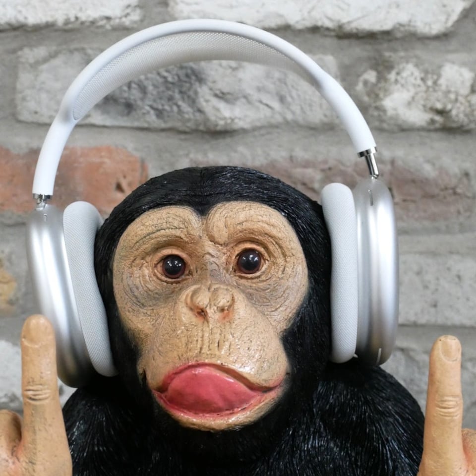image 1 of Gifts Direct 2 U Rock 'n Roll Monkey Headphone Holder Ornament | Black