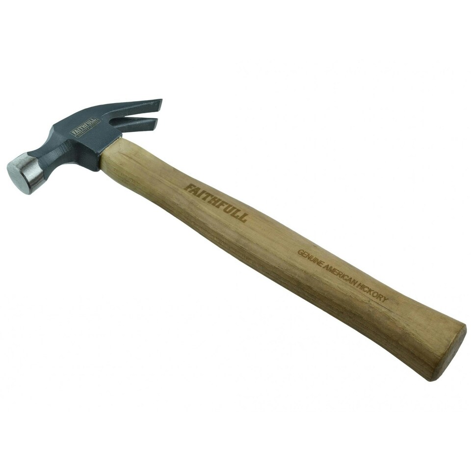 Faithfull Claw Hammer, Hickory Handle - Multi Colour - 454g (16oz)