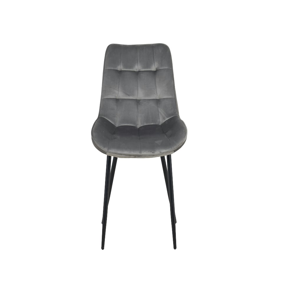image 1 of Erica Plush Velvet Comfort Dining Chairs - Set of 4 Grey