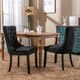 image 5 of Romsey Set of 4 Modern Velvet Dining Chairs with Solid Oak Legs