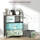 image 5 of HOMCOM 4-Drawer Chest of Drawers, Fabric Dresser with Open Shelf, Blue Blue | Black, Brown