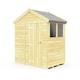 image 1 of 6 x 4 Feet Apex Shed - Single Door With Windows - Wood - L127 x W175 x H217 cm | Brown