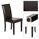 image 4 of Yaheetech Set of 4 Fabric Upholstered Dining Chairs with Solid Wood Legs Brown | Dark Brown