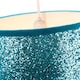 image 2 of Modern and Designer Bright Teal Glitter Fabric Pendant/Lamp Shade 25cm Wide