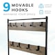 image 9 of Coat Rack Stand with Shoe Storage Bench 9 Hooks Rustic Light Brown Entrance Hall House of Home Brown | Light Rustic Brown | One Size