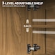 image 5 of HOMCOM Industrial Bathroom Cabinet with 2 Mirrored Doors Open Shelf Brown