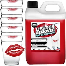2 x 2.5 Litre Lipstick Remover Ready To Use Liquid Formula For Glassware