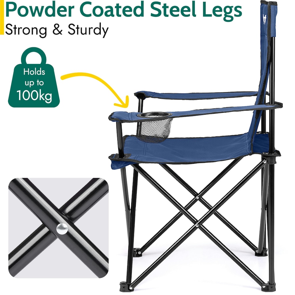 image 1 of Folding Camping Chair - Blue