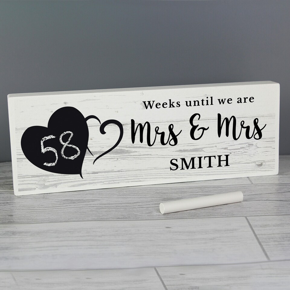 image 1 of Personalised Rustic Chalk Countdown Wooden Mantel Decoration