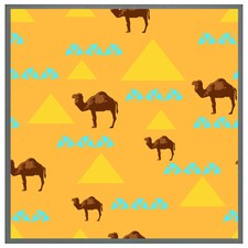 Camels & pyramids (Picutre Frame) Grey | XL