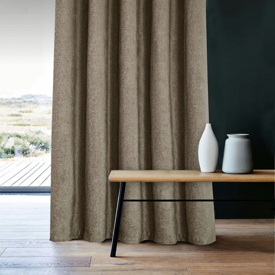 image 1 of Amberley Eyelet Thermal Door Curtain 66" x 84" - Earth