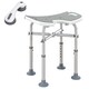 image 1 of HOMCOM Height Adjustable Shower Stool with Suction Grab Rail, Aluminium Shower Chair with U-Shaped Padded Seat, Non-Slip Bath Stool for Elderly, Disabled, Seniors, Pregnant, Grey