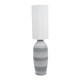 image 3 of ValueLights Deegan Grey Ceramic Midi Compact Floor Lamp with Tall Fabric Lamp Shade and LED Bulb