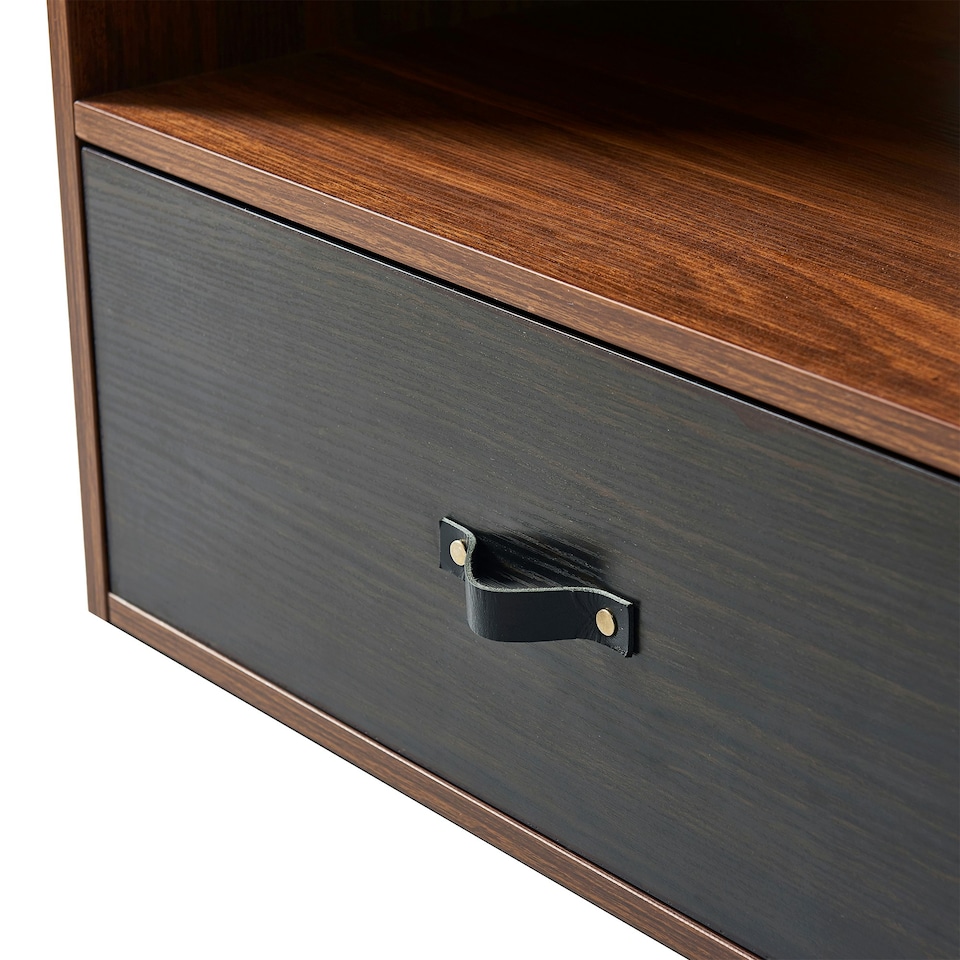 image 1 of Teamson Home Henry Wooden Coffee Table & Storage, Modern Rectangular End Table with Drawers for Living Room, Reception Room or Study, Walnut Brown