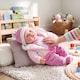 image 8 of BiBi Doll 20" Pinky Baby Doll Girl with White Coat Outfit, Sounds & Dummy Toy