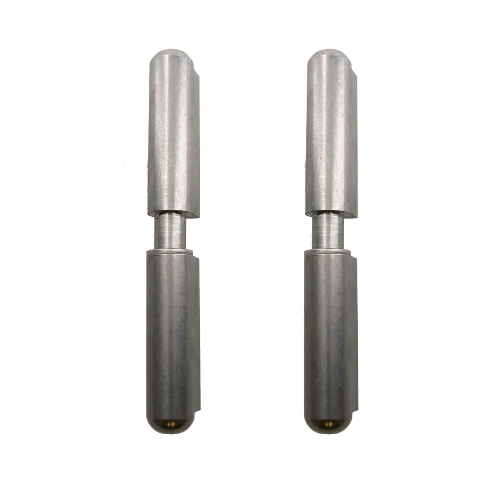 image 1 of 2pk Lift Off Stainless Steel Bullet Hinge Weld On 13x80mm Heavy Duty Door Hatch Silver