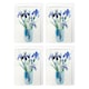 image 1 of Blue Iris Flowers Watercolour Art Cards Pack of 4 Floral Bouquet Greeting Cards