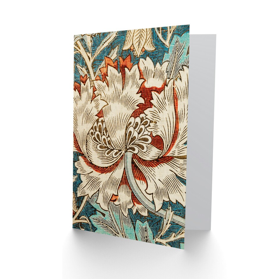 image 1 of William Morris Art Card Honeysuckle Bloom Textile Detail