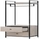 image 4 of Alva Open Wardrobe with 2 Drawers Grey | Grey Oak