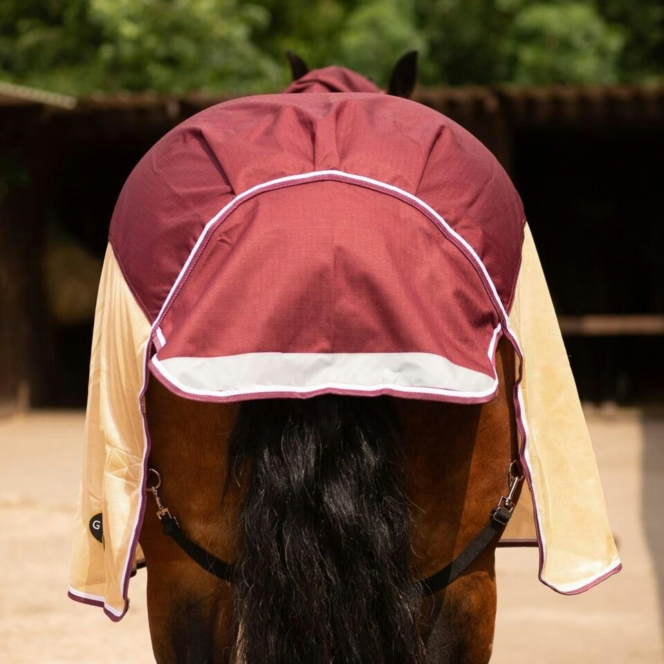 image 1 of Gallop Equestrian Trojan Xtra Fly Turnout Combo Red | Size: 6ft 3
Colour: Burgundy