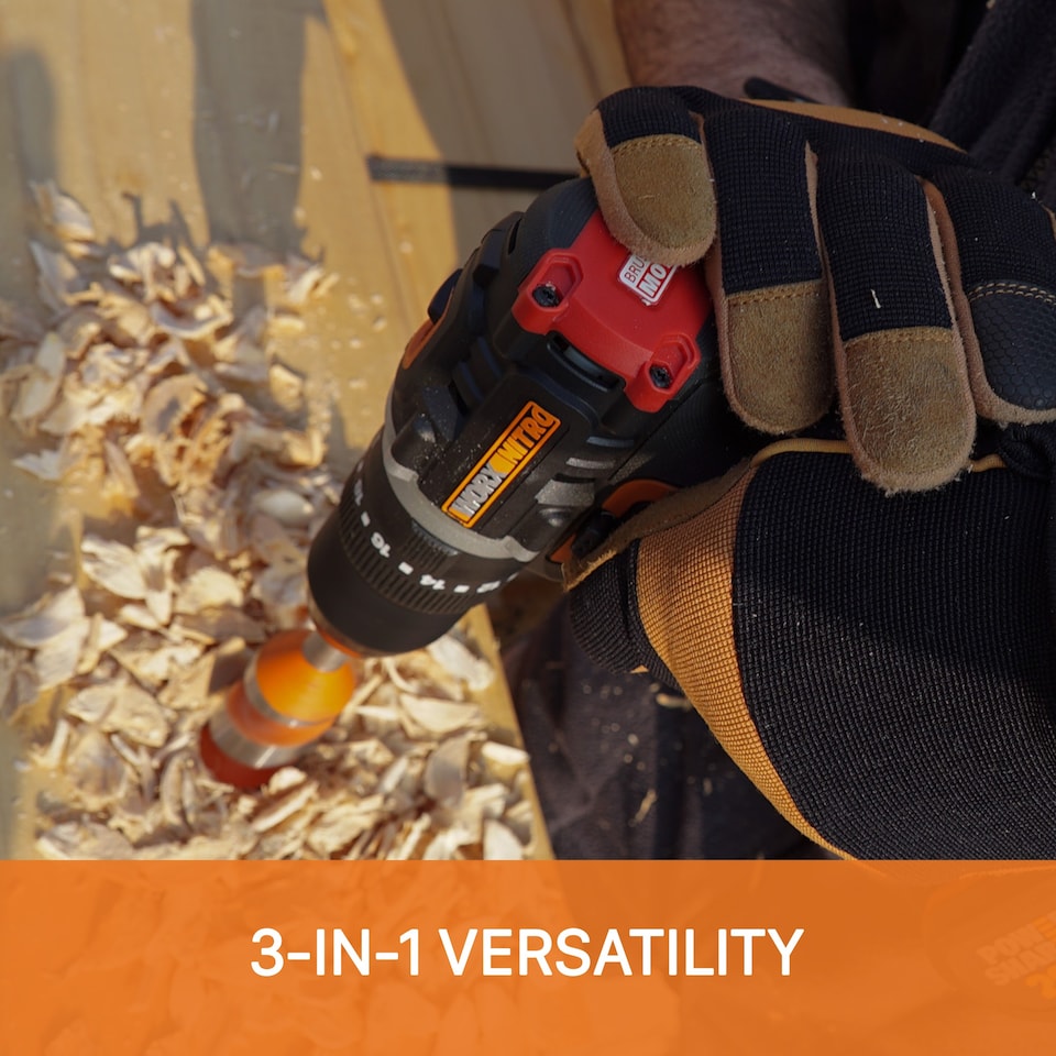image 1 of WORX 20V Nitro Brushless Compact Combi/Impact Drill Kit 1x 2.0Ah Battery and Charger WX355.1