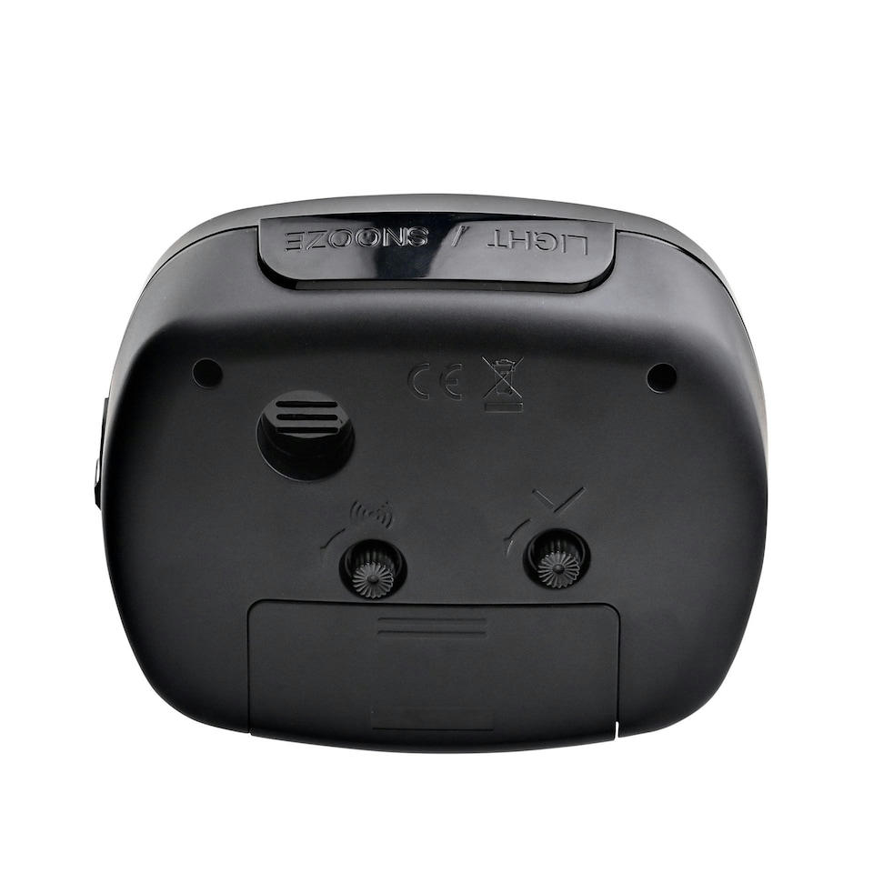 image 1 of Hometime Alarm Clock Oval with Luminous Hands - Black Case Black