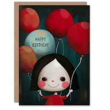 Creepy Cute Doll Balloons Bundle Woman Her Birthday Card