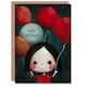 image 1 of Creepy Cute Doll Balloons Bundle Woman Her Birthday Card