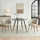 image 4 of SONARA Modern Set of 2 Chunky Weave Fabric Ergonomic Dining Chairs with Arms | White